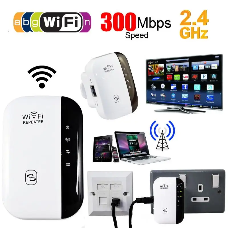 Беспроводной Wi-Fi ретранслятор сети 300 Мбит/с усилитель сигнала большого радиуса