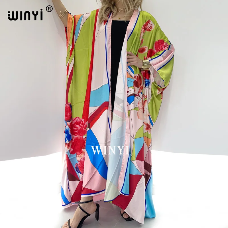 WINYI летнее платье 2021 женский кардиган Стич халат кимоно коктейльное sexcy Boho Макси