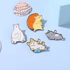Творческий значок, ювелирные изделия, булавки в виде милой кошки, собаки, ежика, оптовая продажа