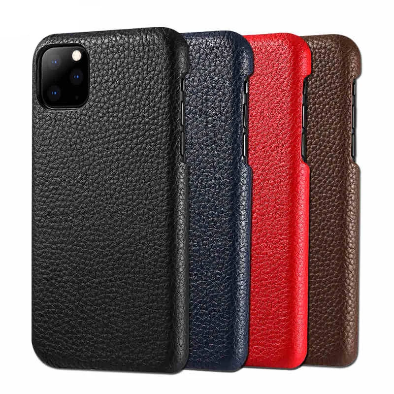 Сделанный на заказ настоящая Lychee яловая кожа задняя крышка для iPhone 11 Pro Max XS XR X