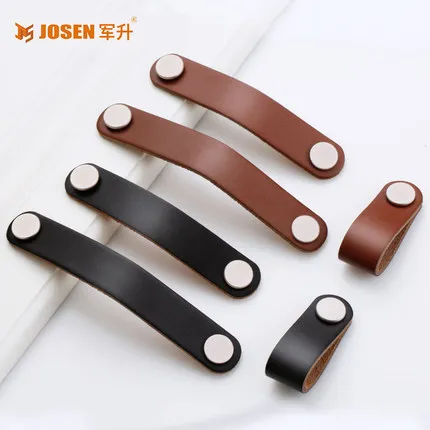 

Cabinet Handle Soft PU Leather Dresser Drawer Door Knobs Pull Furniture Hardware