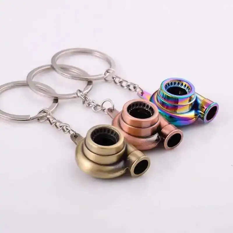 

Mini Turbo Turbocharger Keychain Spinning Turbine Key Chain Ring Keyring Keyfob Car Keyring Car Interior Accessories