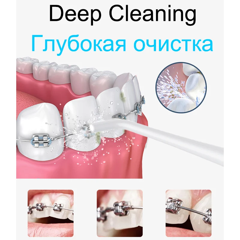 Ирригатор полости рта Флоссер переносная зубная вода струйный USB Перезаряжаемый