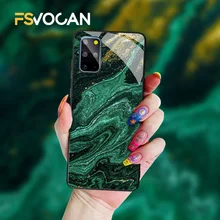 Emerald Green Jade Stone Pattern Phone Case For Samsung S21 S20 FE Plus A71 A72 A70 A52 A51 S10 Note 20 10 Ultra A12 A21S A31A32