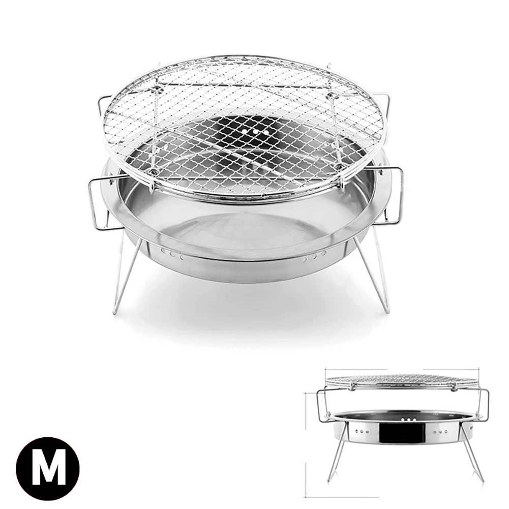 

Stainless Steel BBQ Grill Outdoor Garden Family Picnic Tool Portable Mini Barbecue Grid Folding For 2-3 People
