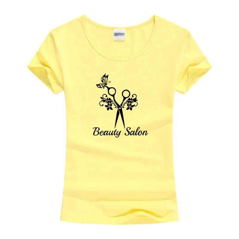 Женская хлопковая футболка с коротким рукавом принтом бабочки и ножницами для