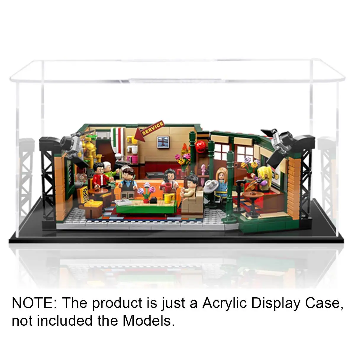 

35x25x15cm Dustproof Clear Acrylic Figure Model DIY Display Case Storage Box Fit For LEGO 21319 Central Perk Friends Bricks Toy
