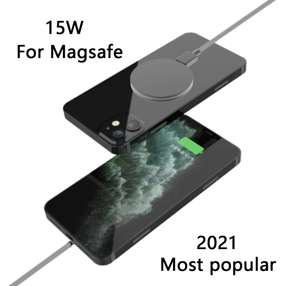 

15W Magsafing Magnetic Wireless Charger For iPhone 12Pro 12ProMax 12Mini Qi Fast Wireless Charging USB C Head Magsafe Chargers