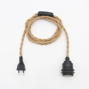 Винтаж повесить светильник шнур с линейного выключателя и E27 лампы светильник гнездо