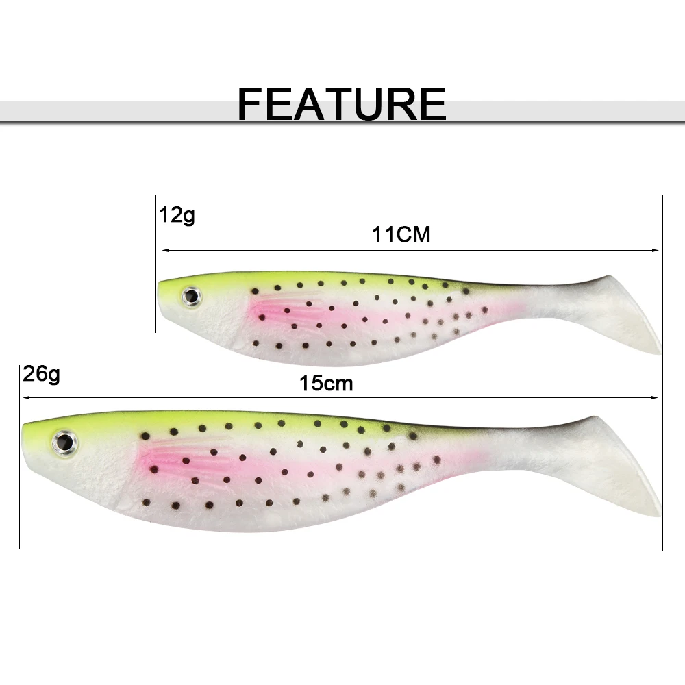 Spinpoler Ультра Мягкая приманка резиновая рыбка силиконовые приманки бас яркие