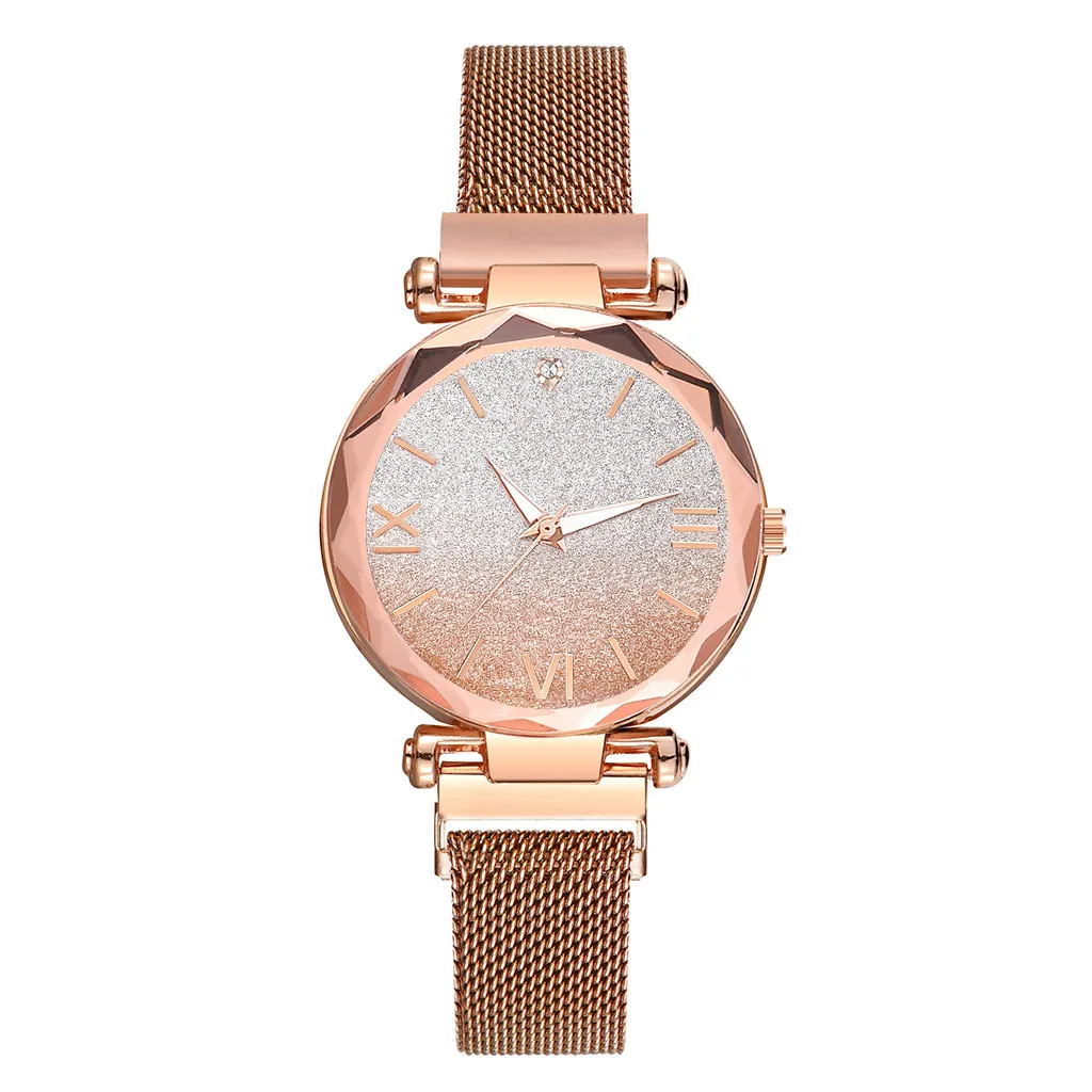 

Simple Fashion Magnet Buckle GradientStarry Roman Watch Quartz Casual Women's Watch Luxury Women Girls Bracelet Top fashion