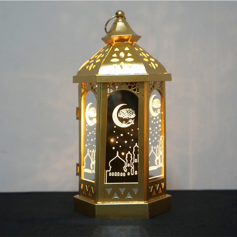 Металлический светодиодный свет Праздничные фонарики Happy ИД Мубарак 2020