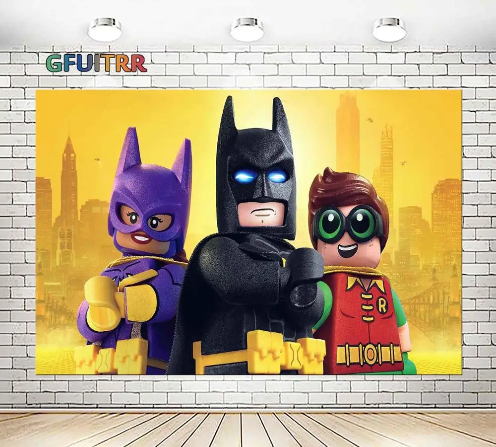 GFUITRR мультфильм игрушка Бэтмен фон для фотосъемки День рождения украшение фото