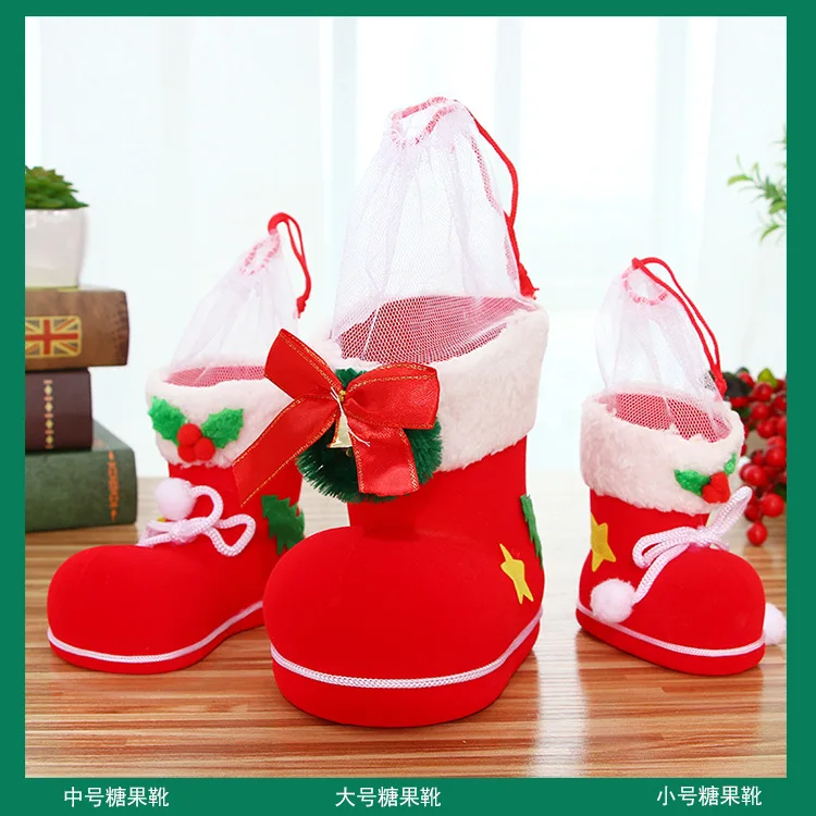 Рождественские подарки ботинок для конфет рождественские украшения дома чулки