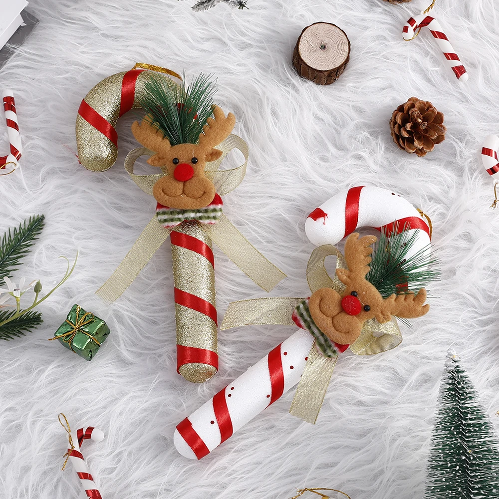 Рождественские украшения пластиковые подвесные для конфет тростника