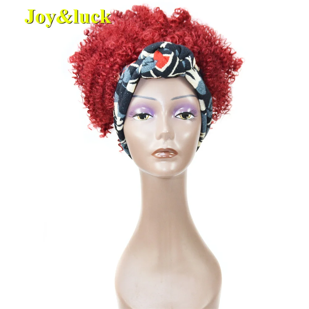 Joy &amp luck Короткие афро кудрявые искусственные коричневые синтетические парики