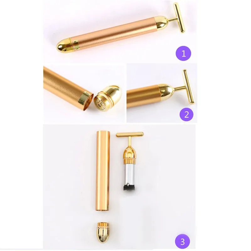 

Face Lift Tools Slimming Face Gold Vibration Facial Beauty Roller Massager Stick Lift Skin Tightening Wrinkle Stick Bar