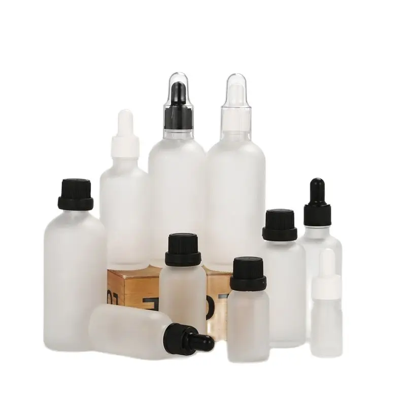 Бутылки для эфирного масла из морозного стекла белая крышка черный Стандартный