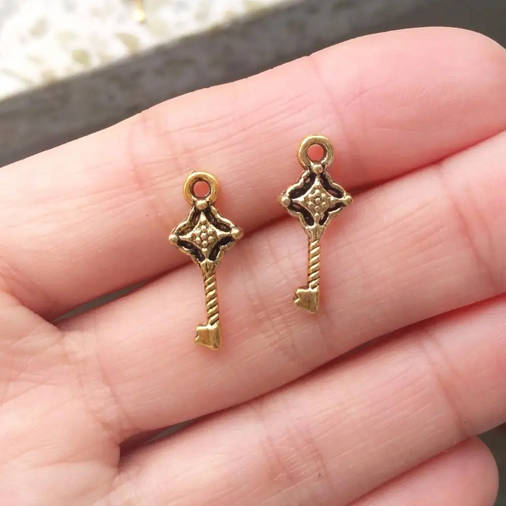 Маленькие подвески ювелирные изделия компоненты ромб ключ спираль в ретро стиле