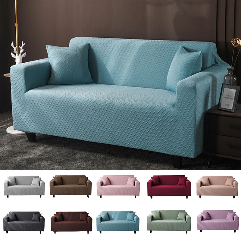 

Pure Blue Jacquard Sofa Cover Elastic Seat Couch Cover Sofa Covers for Living Room Decor Sofa Furniture Protector 1/2/3/4-Seater