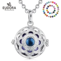 eudora 20mm fashion lotus flower cage harmony ball chime bell pendant angel caller bola necklace for baby pregnancy jewelry k375