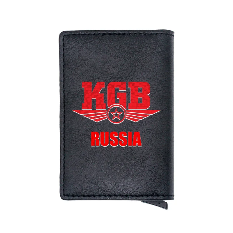 

Цифровая печать классический России КГБ, держатель для карт, RFID моды для мужчин и женщин деньги сумка мужской короткий кошелек