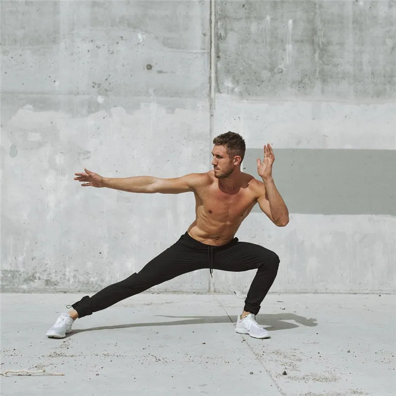 Мужские тренировочные джоггеры повседневные спортивные штаны на молнии с