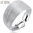 Женское многослойное кольцо DOTEFFIL, Открытое кольцо из стерлингового серебра 925 пробы, модные свадебные вечерние ювелирные украшения для помолвки