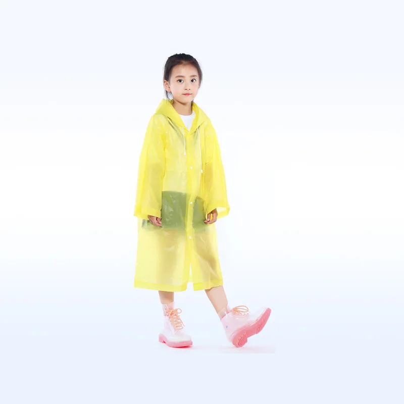 Модный прозрачный детский дождевик с капюшоном для мальчиков и девочек уличный