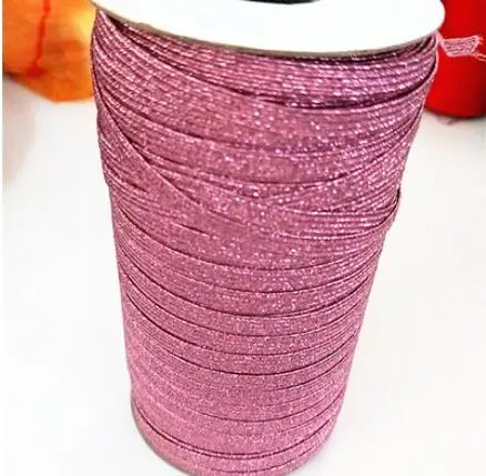 rose gold 3 мм, 6 мм, 1 см золото, серебристый, розовое золото, красная бронза, черная блестящая эластичная повязка, платье края одежды плоское Украшение DIY изнаночной эластичный пояс - Цвет: rose gold