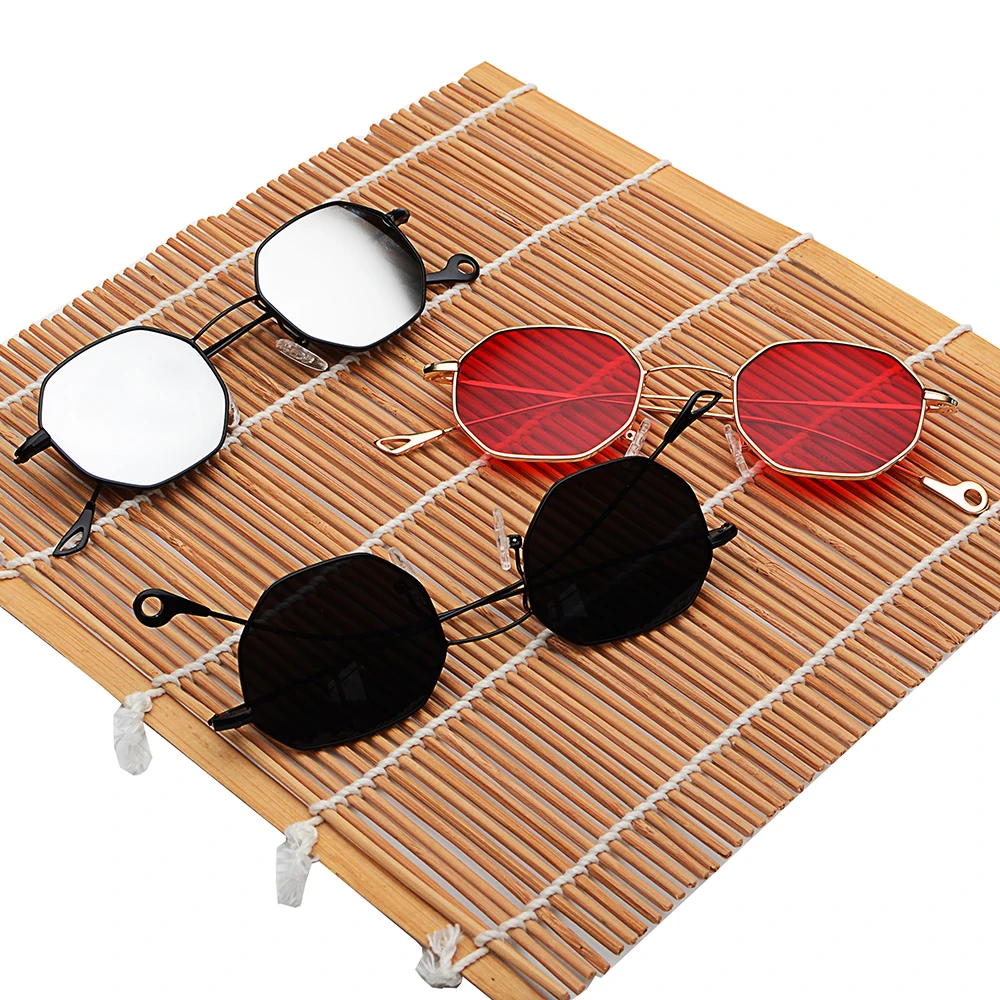 

Yellow Blue Red Tinted Sunglasses Women Small Frame Polygon 2020 Brand Design Vintage Sun Glasses for Men Retro Punk Style