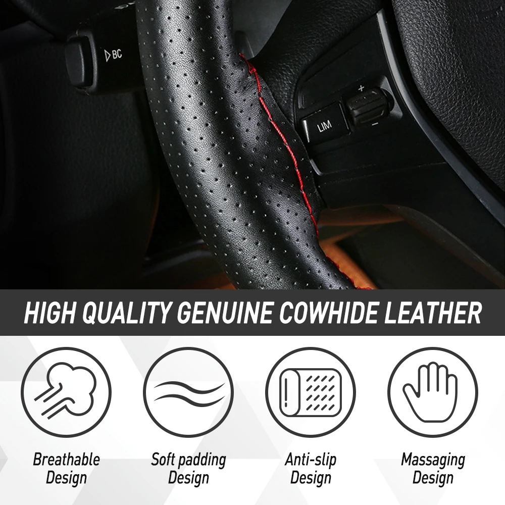 38 см DIY чехол рулевого колеса автомобиля анти скольжения дизайн оплетки с иглой и