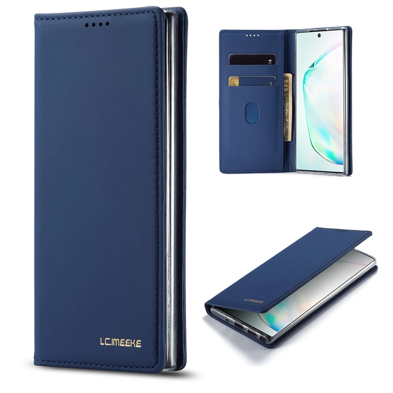 Деловой кожаный чехол для Samsung S8 S9 S10 Plus Note 10 9 A70 A50 A40 A30 A20 A10 M10 флип с подставкой Fundas