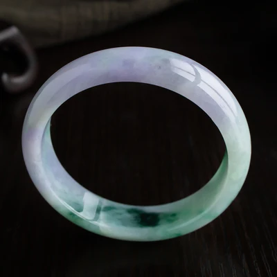 

Натуральный бирманский жадеит двухцветный браслет 54-64 мм, Элегантные украшения принцессы, для мамы и девушки