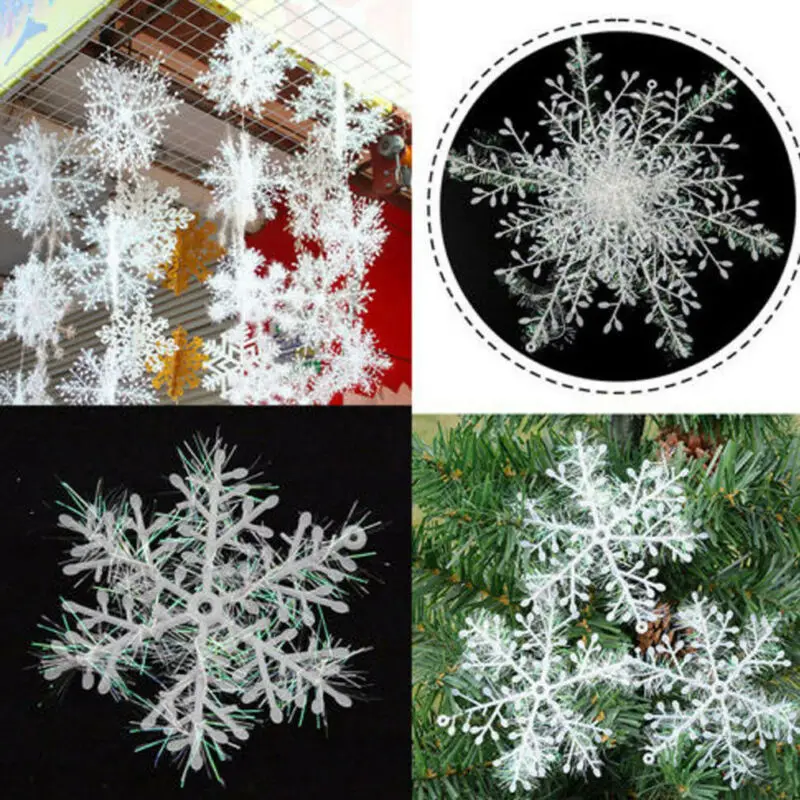 6 шт. DIY снежинки Рождественская елка орнамент Висячие снежные хлопья домашние вечерние украшения снежинки оконный орнамент висячие украшения