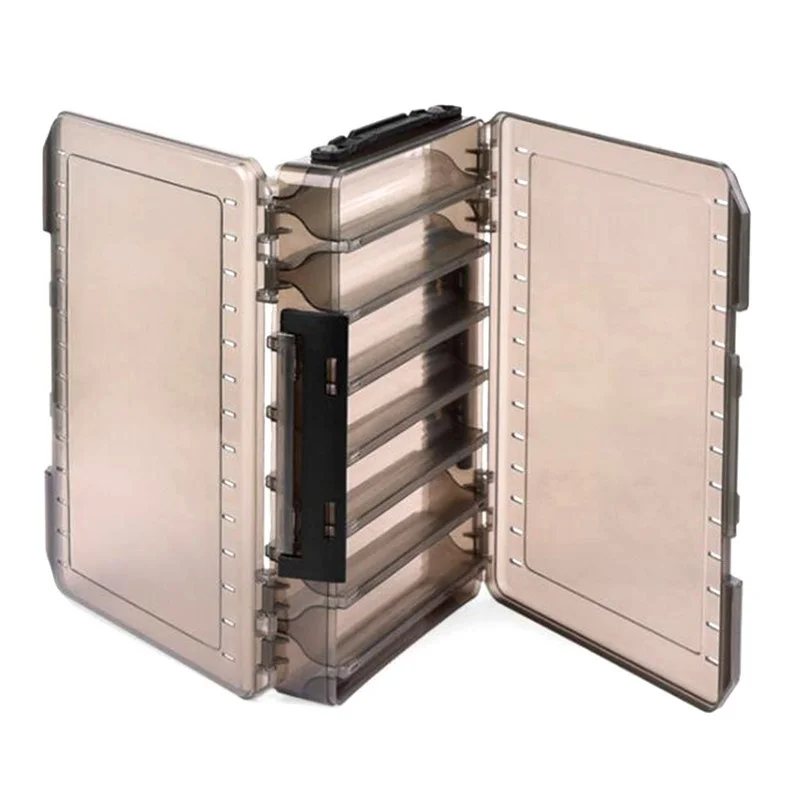 

Double Sided Plastic Fishing Lure Box 14 Compartments Bait Lures Boxes Storage Box Fishing Tackle Accessories