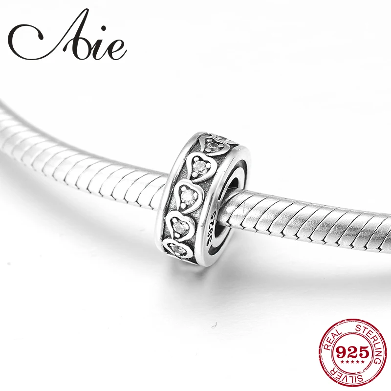 Креативные серебряные бусины-разделители с кубическим цирконием сделай сам в