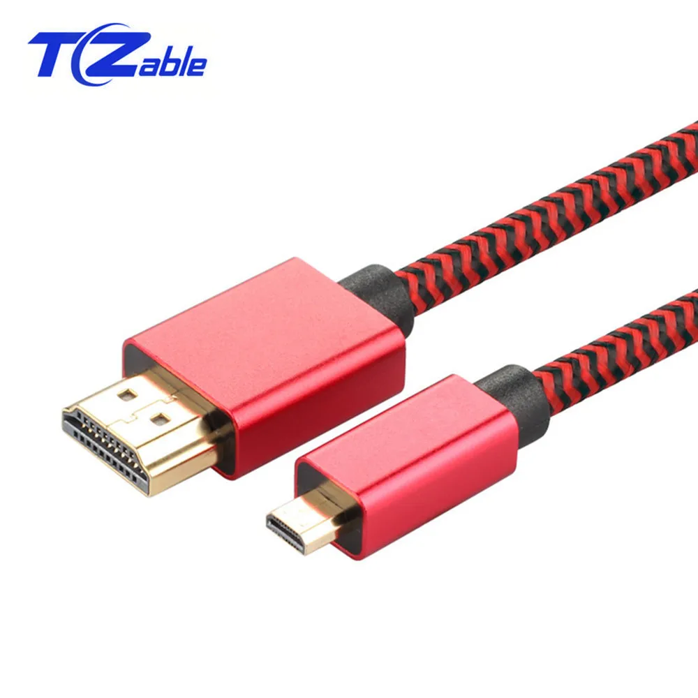 Кабель Micro HDMI совместимый с 2 0 4K 60 Гц штекер позолоченный соединитель HD шнур для XBox