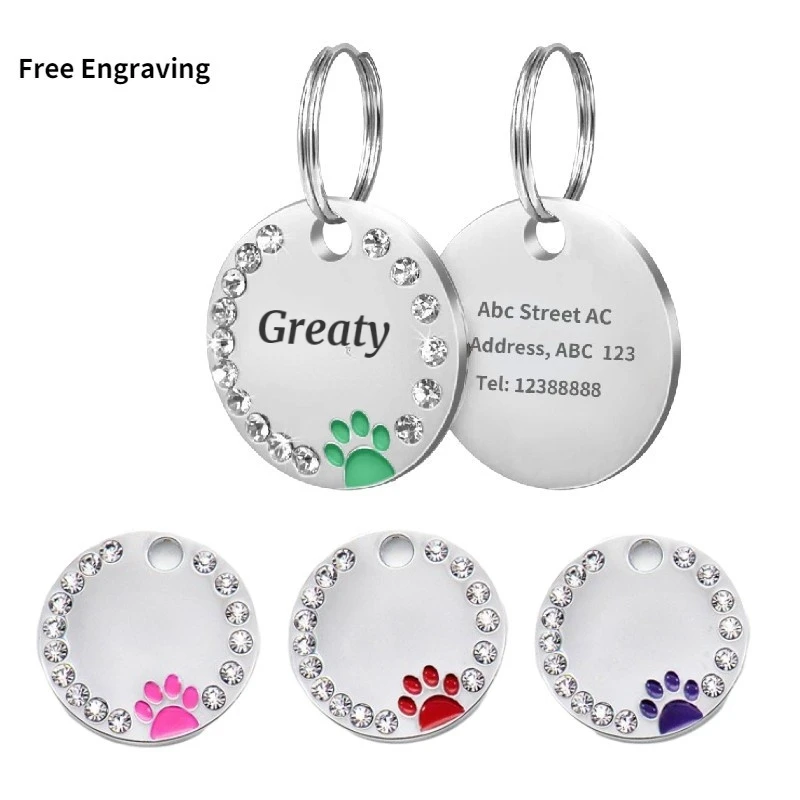 

Идентификационная бирка для собак с бесплатной гравировкой, Персонализированная бирка для ошейника, кошек, щенков, аксессуары для собак