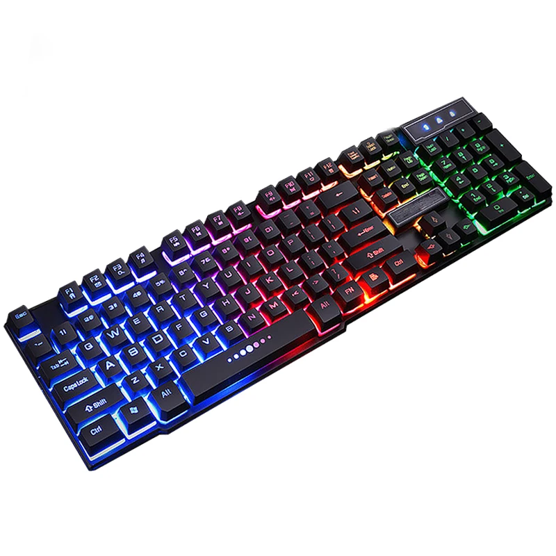 

Keyboard 108 keys RGB LED Backlit USB Wired for Laptop Computer Ergonomic Membrane Keyboard