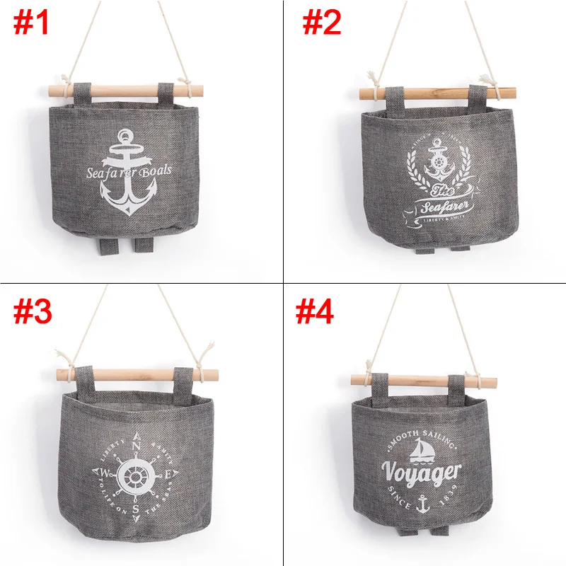 Новый Темно Синий Стильный трендовый Органайзер из хлопка и льна серого цвета