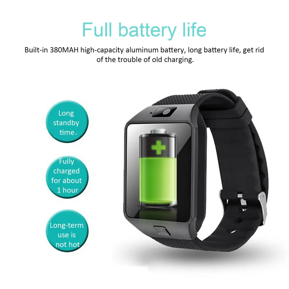 

Bluetooth Smart Watch Men Android Phone Bluetooth Watch Waterproof Camera Sim Card Smartwatch Call Bracelet Watch DZ09