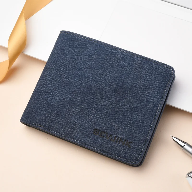 Мужской кошелек кожаный короткий коричневый кредитная карта тонкий милый