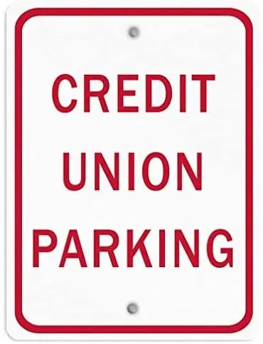 

LZATPD SLALL Credit Union Parking Lot Traffic Retro Street Sign Household Metal Decoration Supplies12 X 8 Inch
