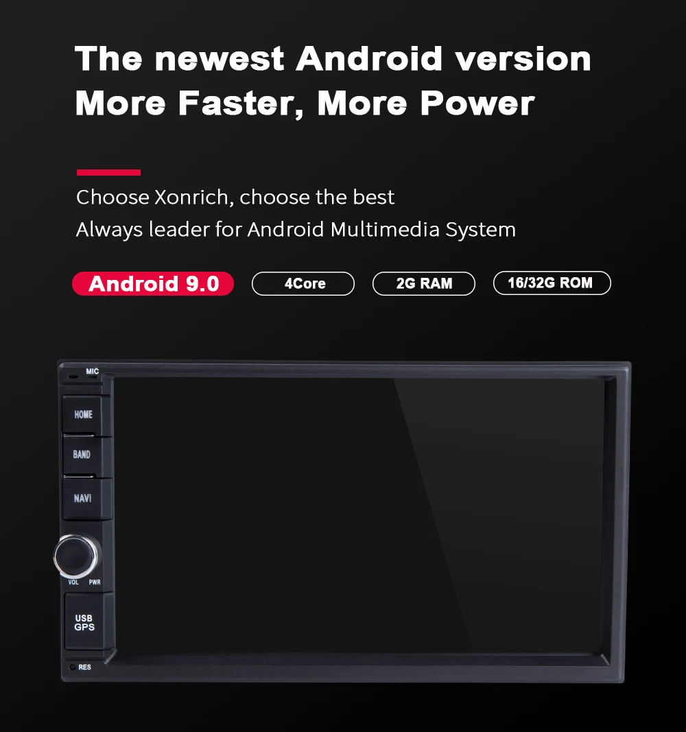 2 din Android 9,0 Автомобильный Универсальный мультимедиа для Nissan Note Qashqai Xtrail Juke Almera головное устройство стерео радио gps навигация 2 Гб