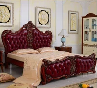 solid wood bed fashion european french carved bedside 1 8 m bed 2 people o1235