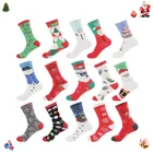 Рождественские носки унисекс, забавные рождественские носки с Санта-Клаусом, елкой, снежинкой, оленем, снегом, хлопковые носки, носки, счастливые носки