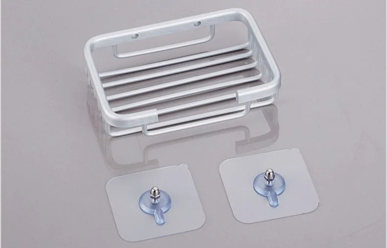 

ZhangJi Hot Matt Surface Craft Aluminum Soap Holder Bathroom Accessories Wall Mounted Soap Dish Shelf Shower Soap Box No Punch