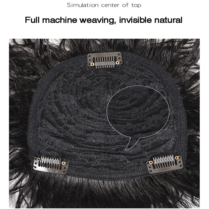

MUMUPI Toupee Synthetic Hair Natural Topper Hairpiece Top Hair Piece Women Curly Corn Beard Hair Replacement Clip Closure