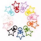 5 шт. новые милые пустотелые Брелоки для ключей в форме звезды карамельного цвета кольцо для ключей аксессуары сделай сам застежка-лобстер оптовая продажа